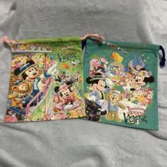 スプリングヴォヤッジ　ディズニー　巾着　ミッキー　ミニー　ダッフィー　2枚セット
