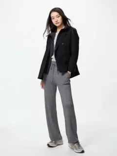 【UNIQLO】ウォッシャブルニットリブパンツ　XL 丈長め
