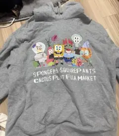 UNIQLO コラボ スポンジボブ フード付きパーカー グレー