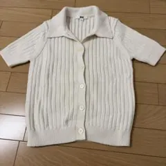 UNIQLO ポロニット 半袖 アイボリー S
