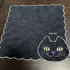 ANNA SUI 猫の顔刺繍ハンカチ
