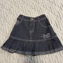 美品　メゾピアノ　黒　リボン　デニムスカート　120