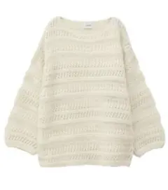 CLANE SHEER BORDER MOHAIR KNIT