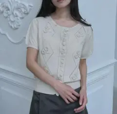 smyeon 花柄シアーカーディガン ピンク - メルカリ