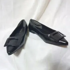 美品 LEDIAN PLUS バックル付きフラットシューズ 36(23cm)