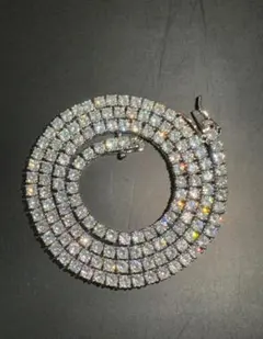 海外ラッパー着用！！シルバーテニスチェーンネックレスアバランチ