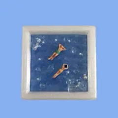 3Dプリント　立体的アート　海　ハンドメイド　プレート　ディスプレイ　レジン