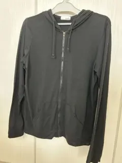 黒 フルジップ フード付きパーカー