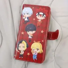 MASHLEのキャラクターデザイン 手帳型スマホケース レッドのサムネイル