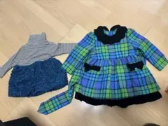 GINZATOKYOチェック柄ドレスセット 100cm