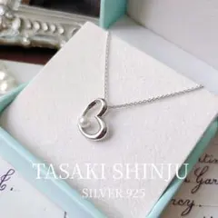 田崎真珠 TASAKI SILVER オープンハート パールペンダントネックレス