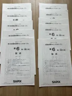 SAPIX 5年　第2回志望校判定サピックスオープン 2020 2022年 原本