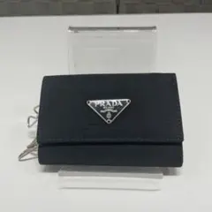 即*送様 PRADA ブラック ナイロン キーケース