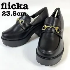 【在庫処分品】 flicka ビットローファー ヒール パンプス 厚底 チャンキ