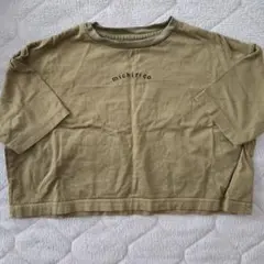 michirico ショート丈Tシャツ M　カーキ　100サイズ
