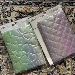 圧着キルト　ハート　スクエア　オーロラカラー　2枚セット