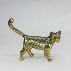 猫　置物　真鍮製　ネコ　cat　インテリアのサムネイル