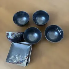 【美濃焼】湯飲み 受け皿　5点せット