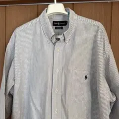 Ralph Lauren オックスフォードビッグシャツ Lネイビーストライプ