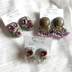 ピアス　3点セット　シルバー系　まとめ売り ピアス⑦