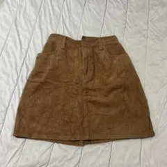 コーデュロイ ミニスカート ブラウン