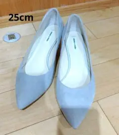 お値下げ　美品　25cm オデットエオディール　パンプス　グレー　箱あり 日本製