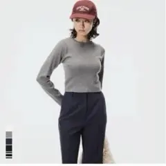 【新品未使用タグ付き】cocaクロップドニット/ネイビーXL