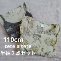 テータテート　花柄 トップス２点セット　110cm　春服　夏服　くすみカラー