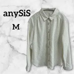 anySiS エニィスィス ドット柄 ブラウス シャツ Mサイズ 白