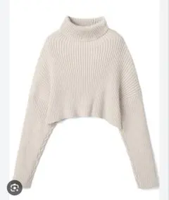 GRLタートルネッククロップド丈ニットトップス［mb1395］