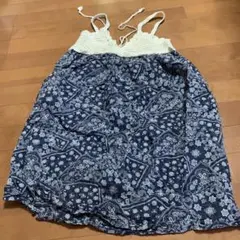 Heather バンダナ柄 キャミワンピース ネイビー