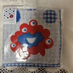 ミャクミャクタオルハンカチ25cm 青と白のドット✖️チェック