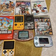 GBA ワンダースワンカラー ゲームボーイポケット2つ ソフト7本 ジャンク品のサムネイル