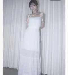 darich バックオープンキャミロングワンピース　白