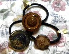 74ボタン　ヘアゴム　3個セット　ヴィンテージ　アンティーク　レア　フランス