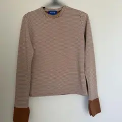 among essential ボーダー 長袖 カットソー ブラウン