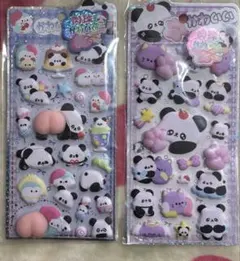 09. 肉球シール　おしりシール　スクイーズ　パンダ ぷにぷに ２枚セット