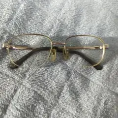 シルバーメタルフレーム眼鏡 ハ―フリム