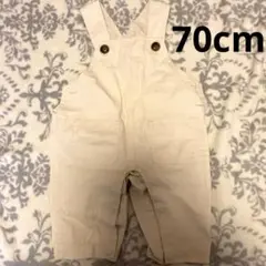 プティマイン　オーバーオール　デニム白　70cm