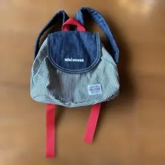 【新品未使用】ミキハウス ストライプ柄 子供用リュック