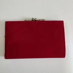 レトロ がま口 二つ折り財布 スエード調 昭和レトロ クラシック財布