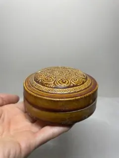 新品 交趾焼 香合 陶印 共箱 中国 茶道具 茶器 加賀瑞山造 萬古焼 雷文繋 新品 交趾焼 香合 陶印 共箱 中国 茶道具 茶器 加賀瑞山造 萬古焼 雷文