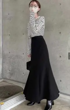 【gc60】GRL　フレアマーメイドスカート　ブラウン