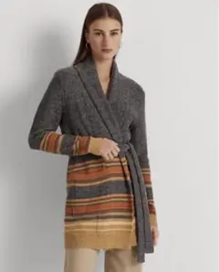 新品♡ラルフローレン♡ ストライプド ベルテッド コットンブレンド カーディガン