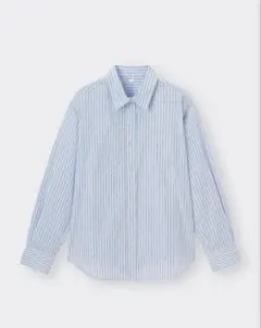 GU バックボタンストライプシャツ