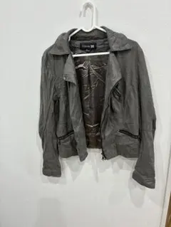Forever 21 フェイクスエード ライダースジャケット L グレーのサムネイル