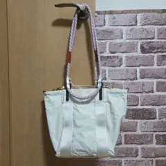 トポロジー トートバッグ　ホワイト　ゴールド　リバーシブルタイプ