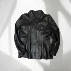 Espoin ブラックレザーシャツ M