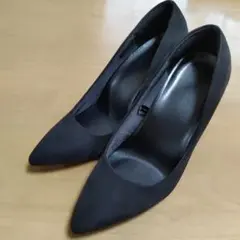 黒 ポインテッドトゥ ハイヒール 約8cm