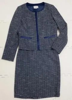 EMMAJAMES ツイード 13号 ネイビー 2点セット ジャケット　スカート